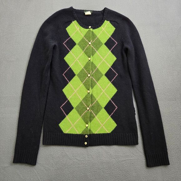 Vintage J. Crew Women XS Navy Angyle Wool Cashmere Blend Button Sweater Y2K - Picture 1 of 9